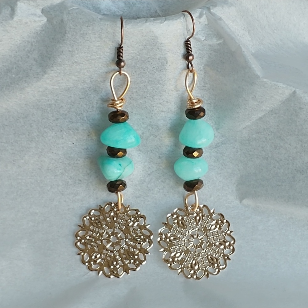 Pretty blue & brown dangles